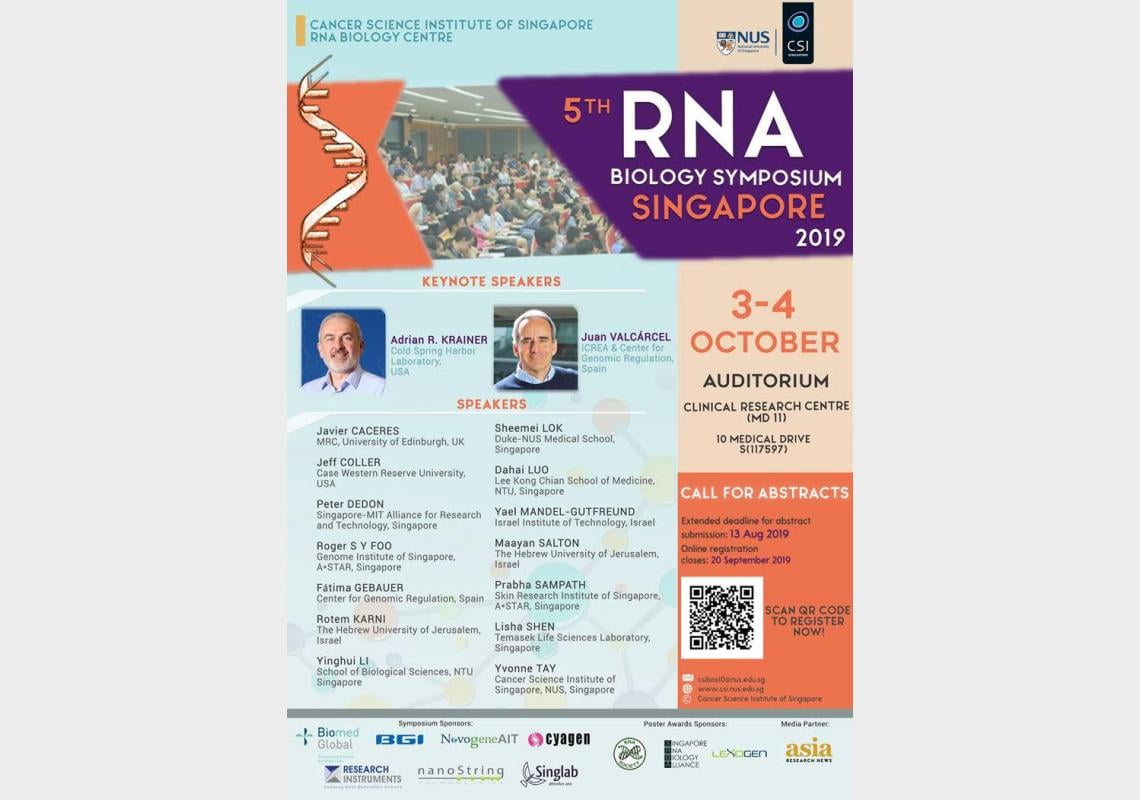 5th RNA Biology Symposium Singapore 2019 34 October 2019 Asia